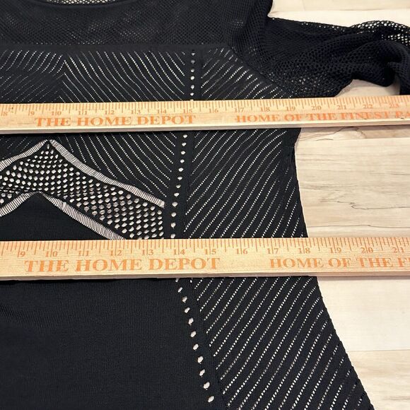 Calvin Klein Women XL Dress Bodycon Mesh Sheer Long Sleeve Lined Black - Picture 7 of 9